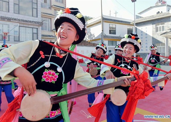 Villagers Rehearse for Gala in Celebration of Upcoming Chine